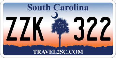 SC license plate ZZK322