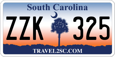 SC license plate ZZK325