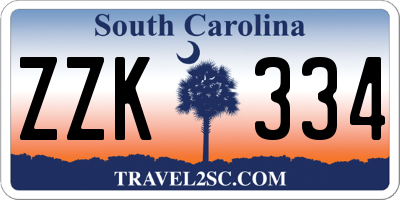 SC license plate ZZK334