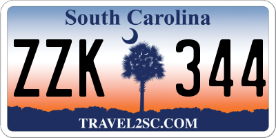 SC license plate ZZK344