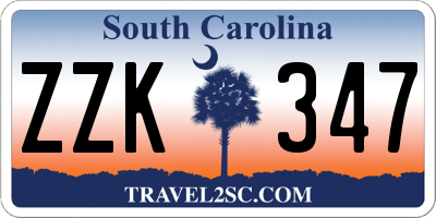 SC license plate ZZK347
