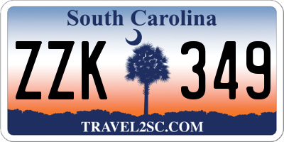 SC license plate ZZK349
