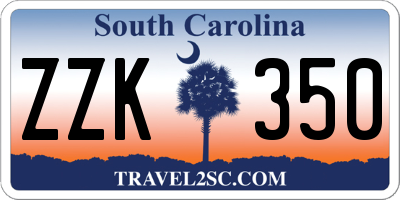SC license plate ZZK350