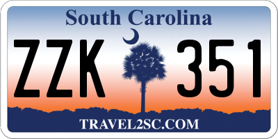 SC license plate ZZK351