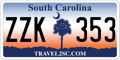 SC license plate ZZK353