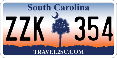 SC license plate ZZK354