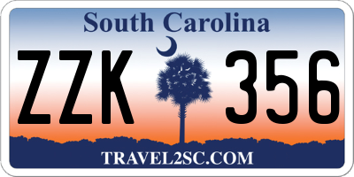 SC license plate ZZK356
