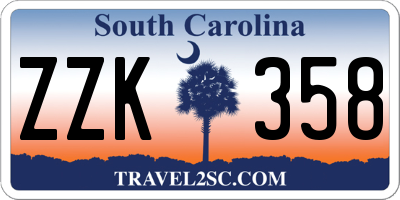 SC license plate ZZK358