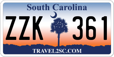 SC license plate ZZK361