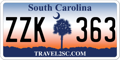 SC license plate ZZK363