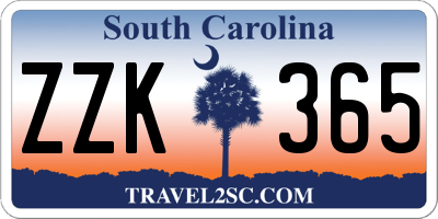 SC license plate ZZK365