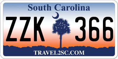 SC license plate ZZK366