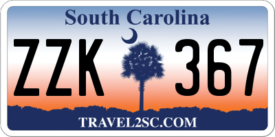 SC license plate ZZK367