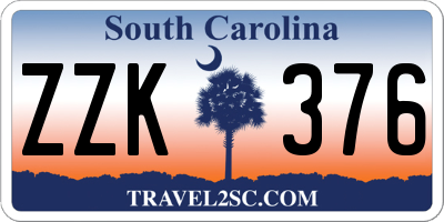 SC license plate ZZK376