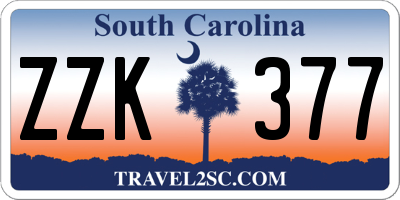 SC license plate ZZK377