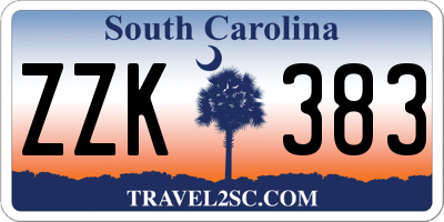 SC license plate ZZK383