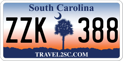 SC license plate ZZK388