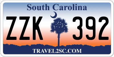 SC license plate ZZK392