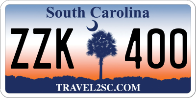 SC license plate ZZK400