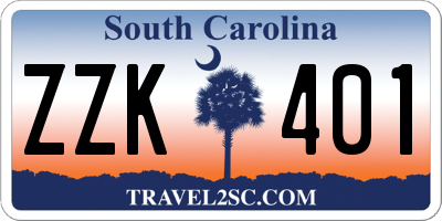 SC license plate ZZK401