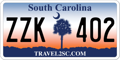 SC license plate ZZK402