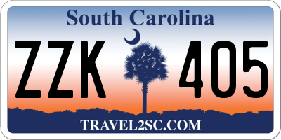 SC license plate ZZK405