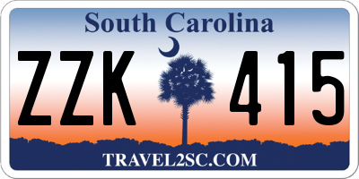 SC license plate ZZK415