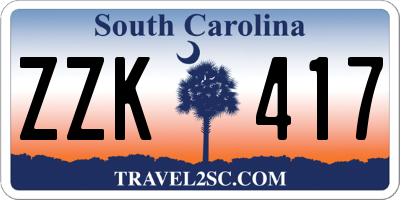 SC license plate ZZK417