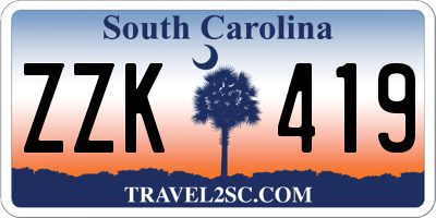 SC license plate ZZK419