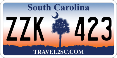 SC license plate ZZK423