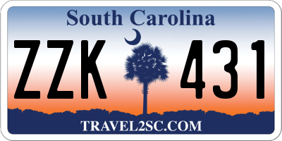 SC license plate ZZK431