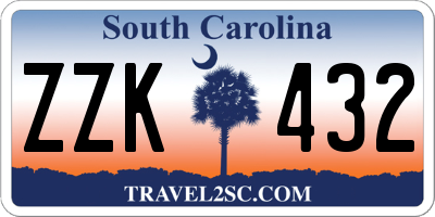 SC license plate ZZK432