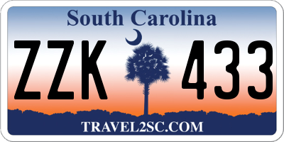 SC license plate ZZK433