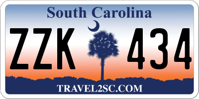 SC license plate ZZK434