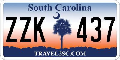 SC license plate ZZK437
