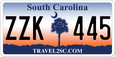 SC license plate ZZK445