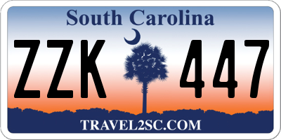 SC license plate ZZK447
