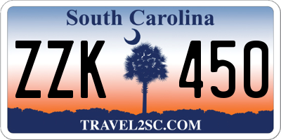 SC license plate ZZK450