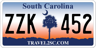 SC license plate ZZK452