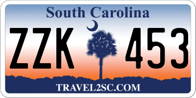 SC license plate ZZK453