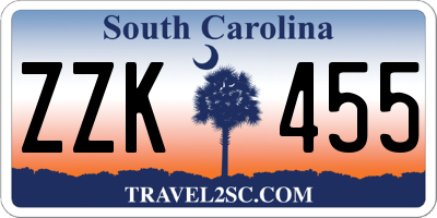 SC license plate ZZK455