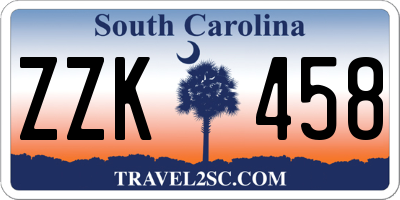 SC license plate ZZK458