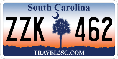 SC license plate ZZK462