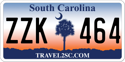 SC license plate ZZK464