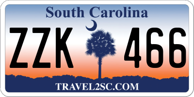 SC license plate ZZK466