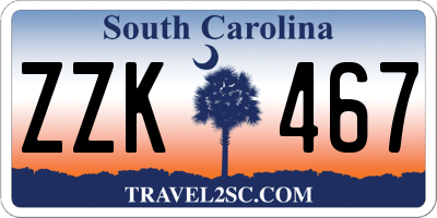 SC license plate ZZK467