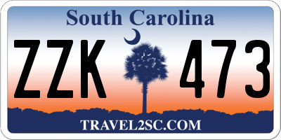 SC license plate ZZK473