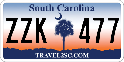SC license plate ZZK477