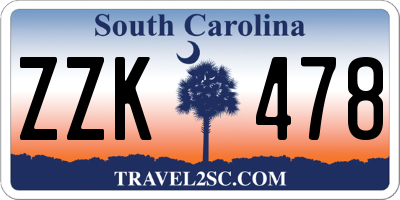 SC license plate ZZK478