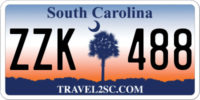 SC license plate ZZK488